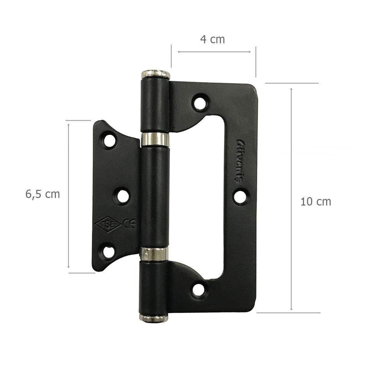 Güveniş 10 cm Siyah Panel Kapı Menteşesi, Yönsüz Kelebek Menteşe, Çelik Kapı Menteşesi, Yönsüz German Kapı Menteşesi, Pencere Menteşesi-DOORAKS