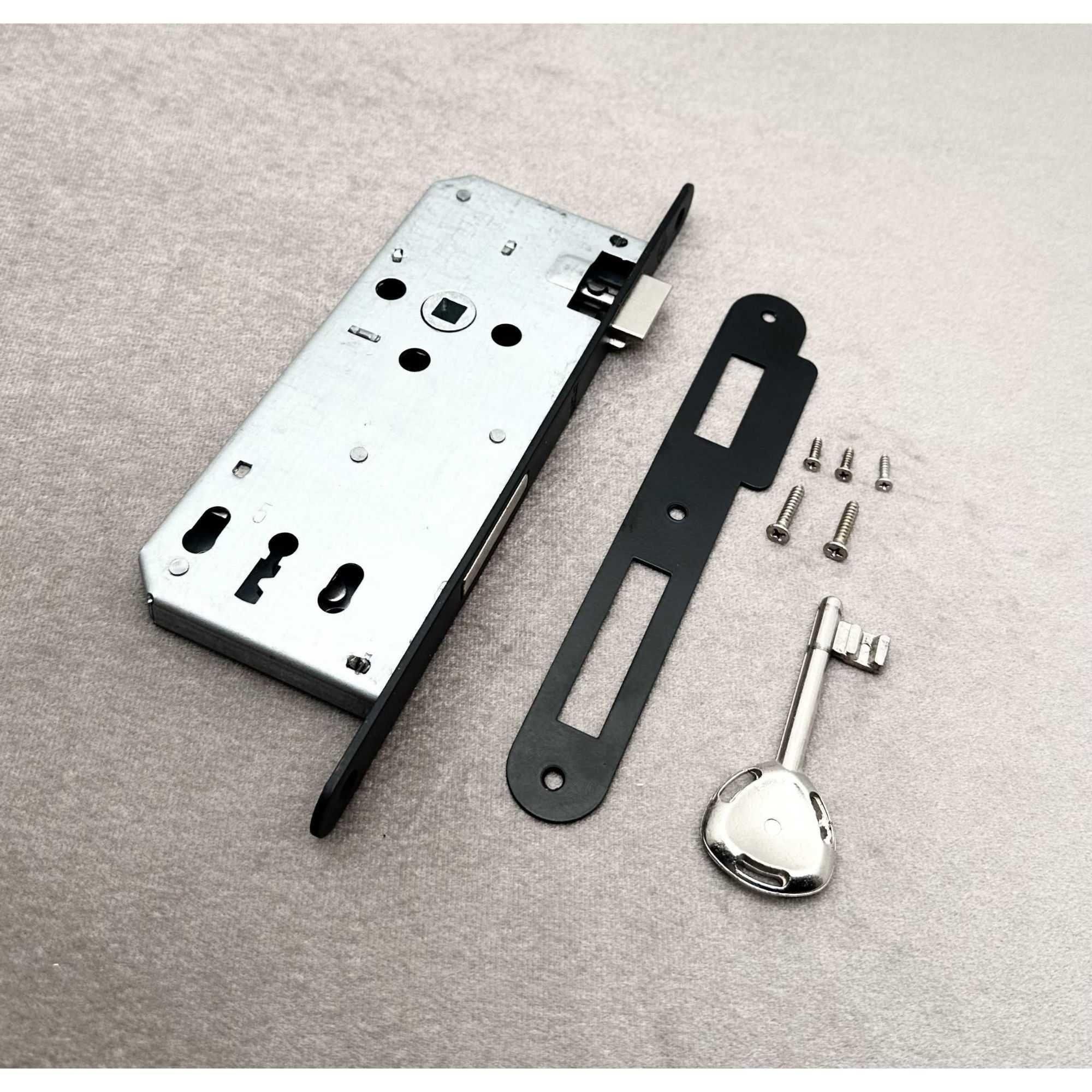 Özen Handles Mat Siyah İç Kapı Gömme Oda Kilit 40/90/23 Oval 40 Mm 1 Adet-ÖZEN METAL