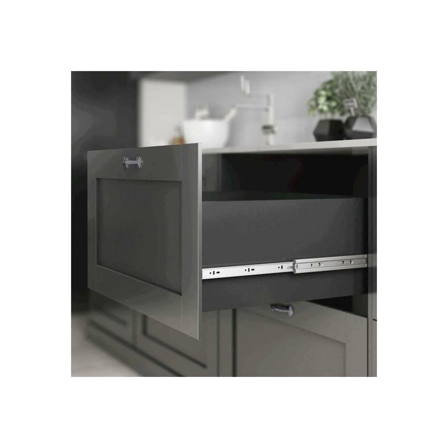 Samet 43 mm 50 cm Teleskopik Ray Çekmece Kızağı Çekmece Rayı Galvanizli-SAMET