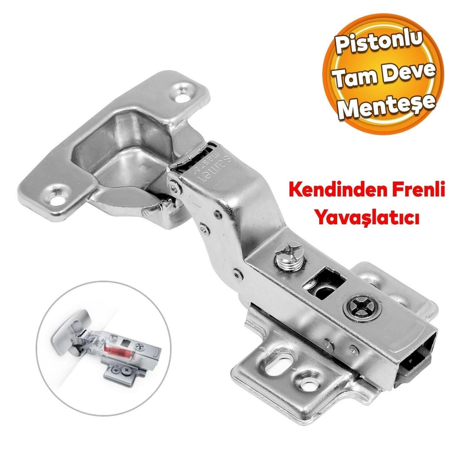 Samet Master Frenli Dolap Kapak Menteşesi Pistonlu Tam Deve Boynu Tas Menteşe-SAMET