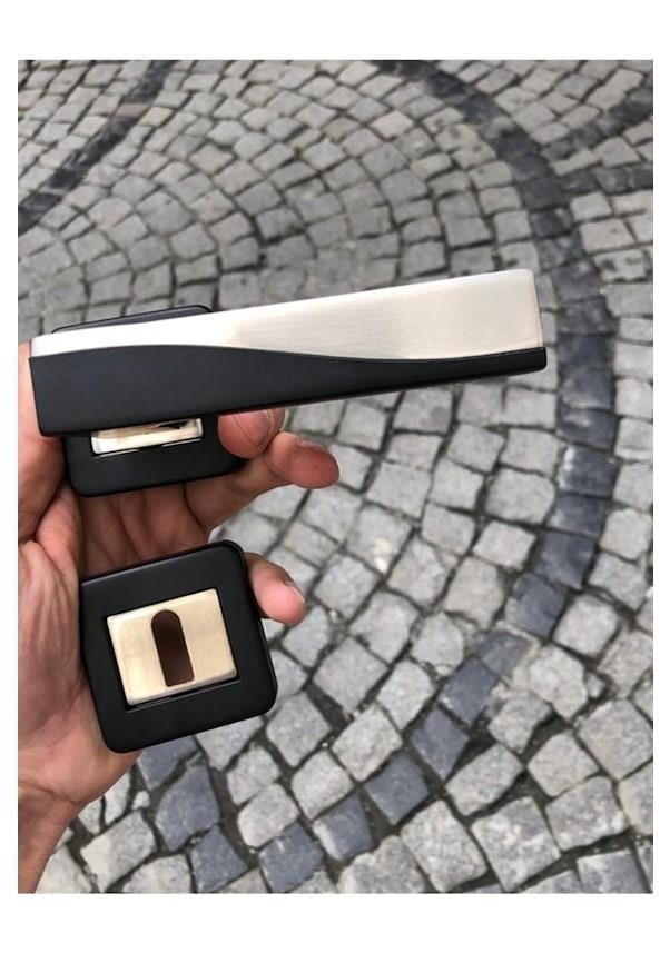 Sofuoğlu Derya Alm.Kare Rozetli Mat Siyah Saten Oda-SOFUOĞLU