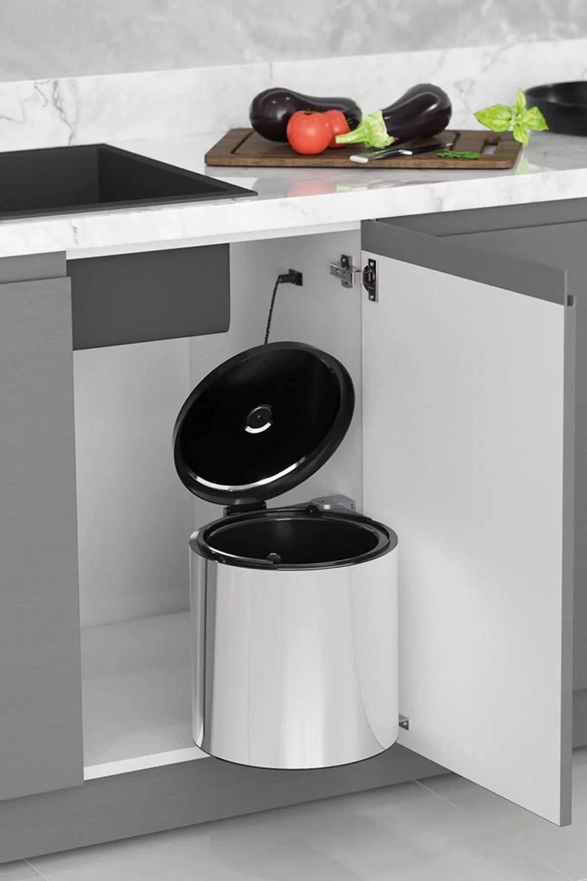 Starax Paslanmaz Çöp Kovası 10 Litre Modül 40 cm S-2251-SS-Starax
