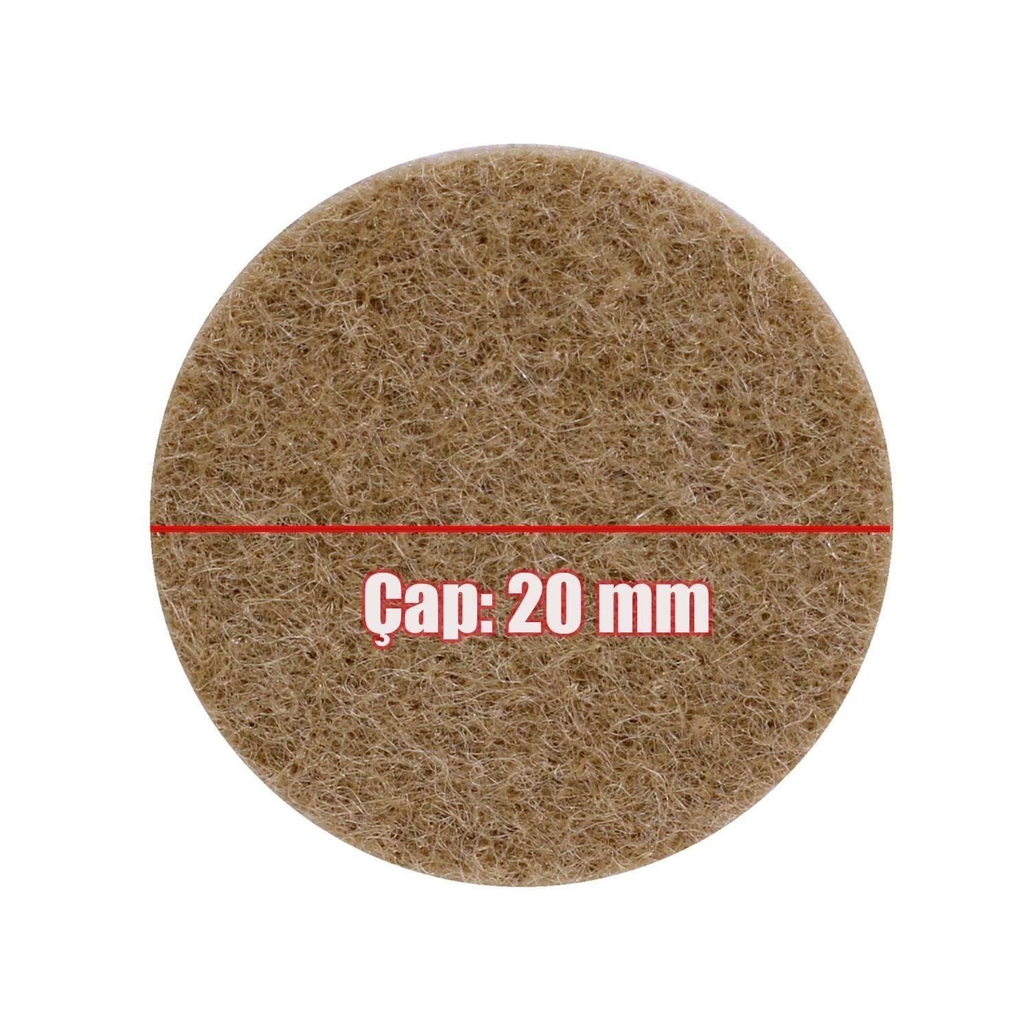Weiss Yapışkanlı Keçe Mobilya Sandalye Masa Parke Zemin Koruyucu Yuvarlak 20 mm 50'li-weiss
