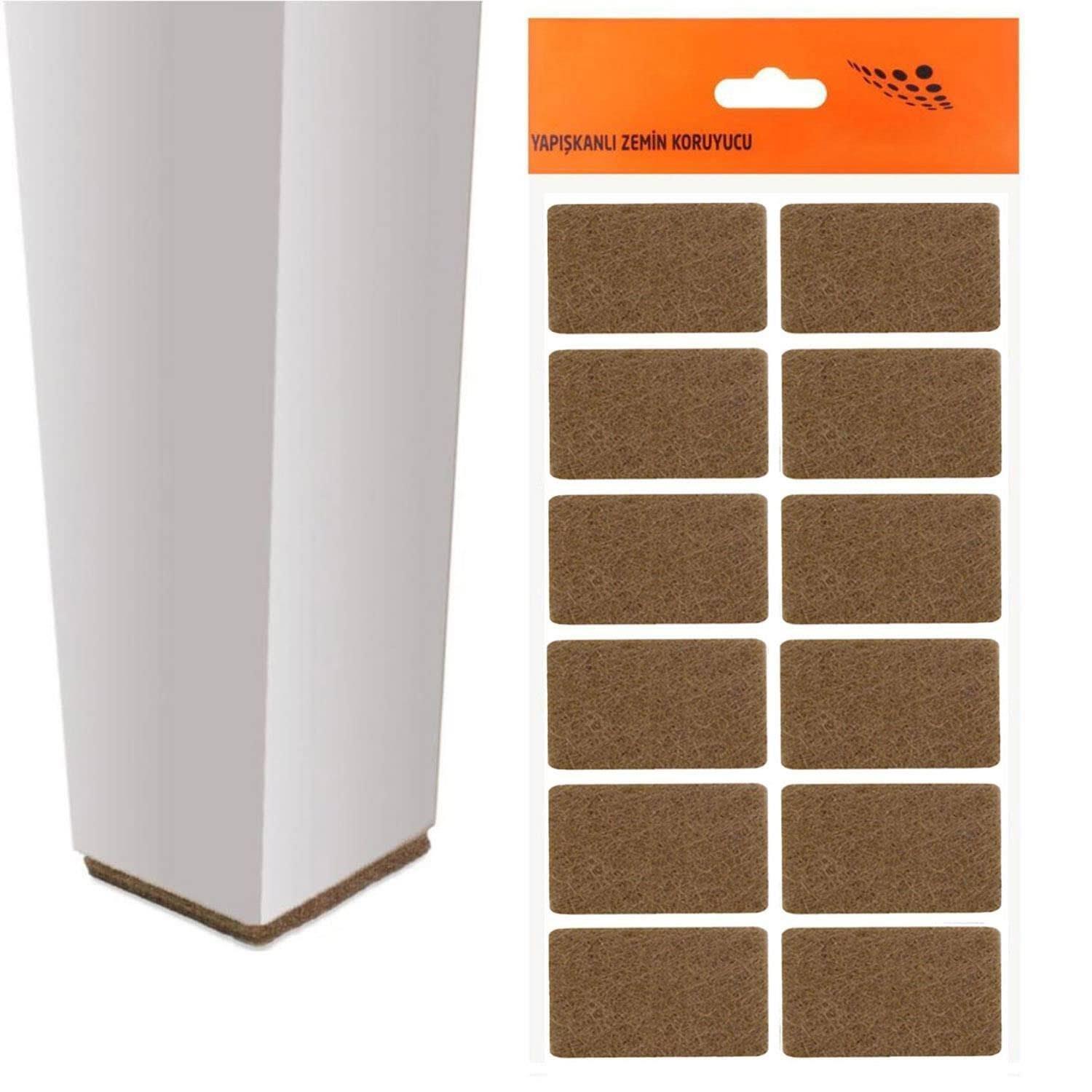 Weiss Yapışkanlı Keçe Mobilya Sandalye Masa Parke Zemin Koruyucu Kare 50 X 50 mm 8'li-weiss