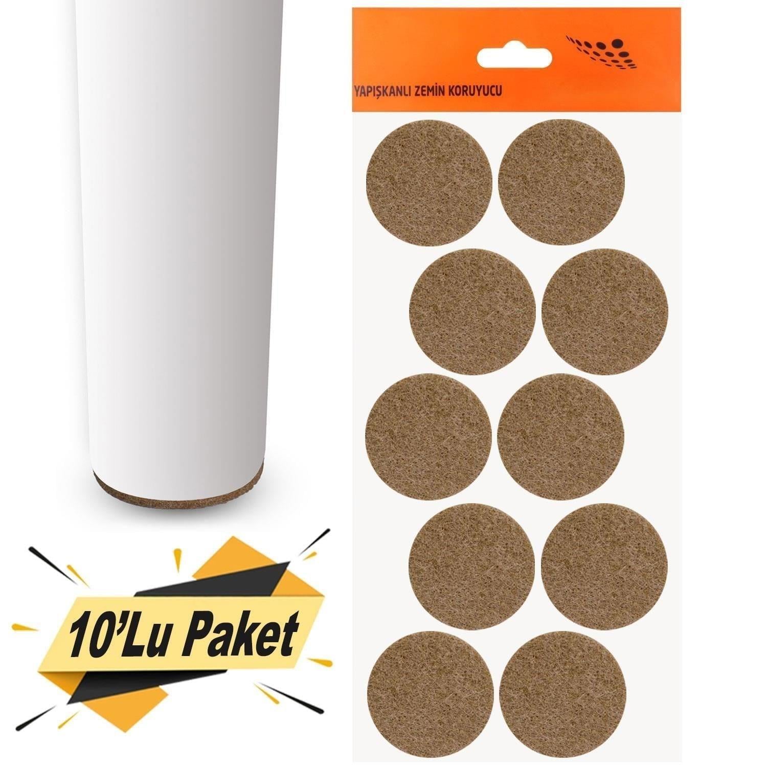 Weiss Yapışkanlı Keçe Mobilya Sandalye Masa Parke Zemin Koruyucu Yuvarlak 45 mm 10'lu-weiss