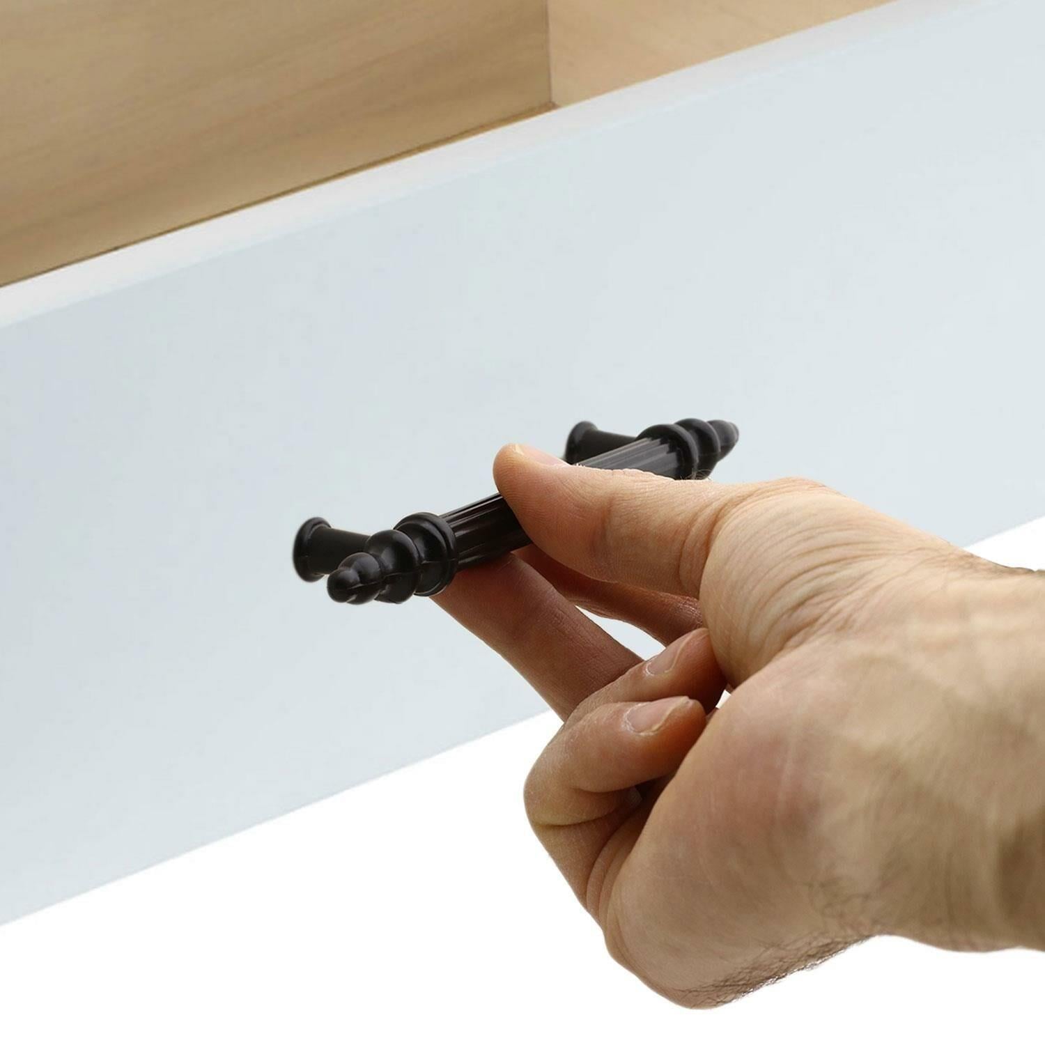 Zirve Siyah 96 mm Çizgili Plastik Kulp Mobilya Dolap Çekmece Vestiyer Kulpları-ZİRVE HIRDAVAT