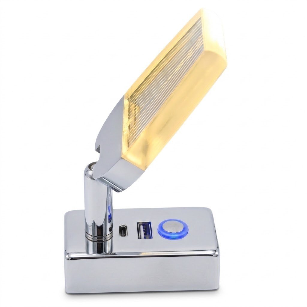 Babarvy Dokunmatik Döner Başlıklı Okuma Lambası (Silver)-Okuma Lambaları-BAB.RLTA012