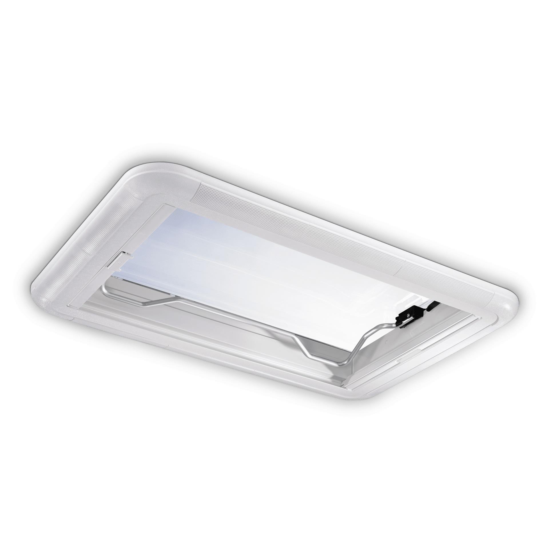 Dometic Heki 2 De Luxe Roof window for caravans, with integrated lights and honeycomb blind