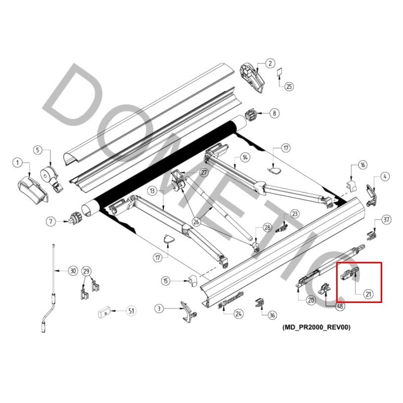 Dometic PR2000 Tente Direk Üst Döner Aparatı-Tente-DOM.4453000928
