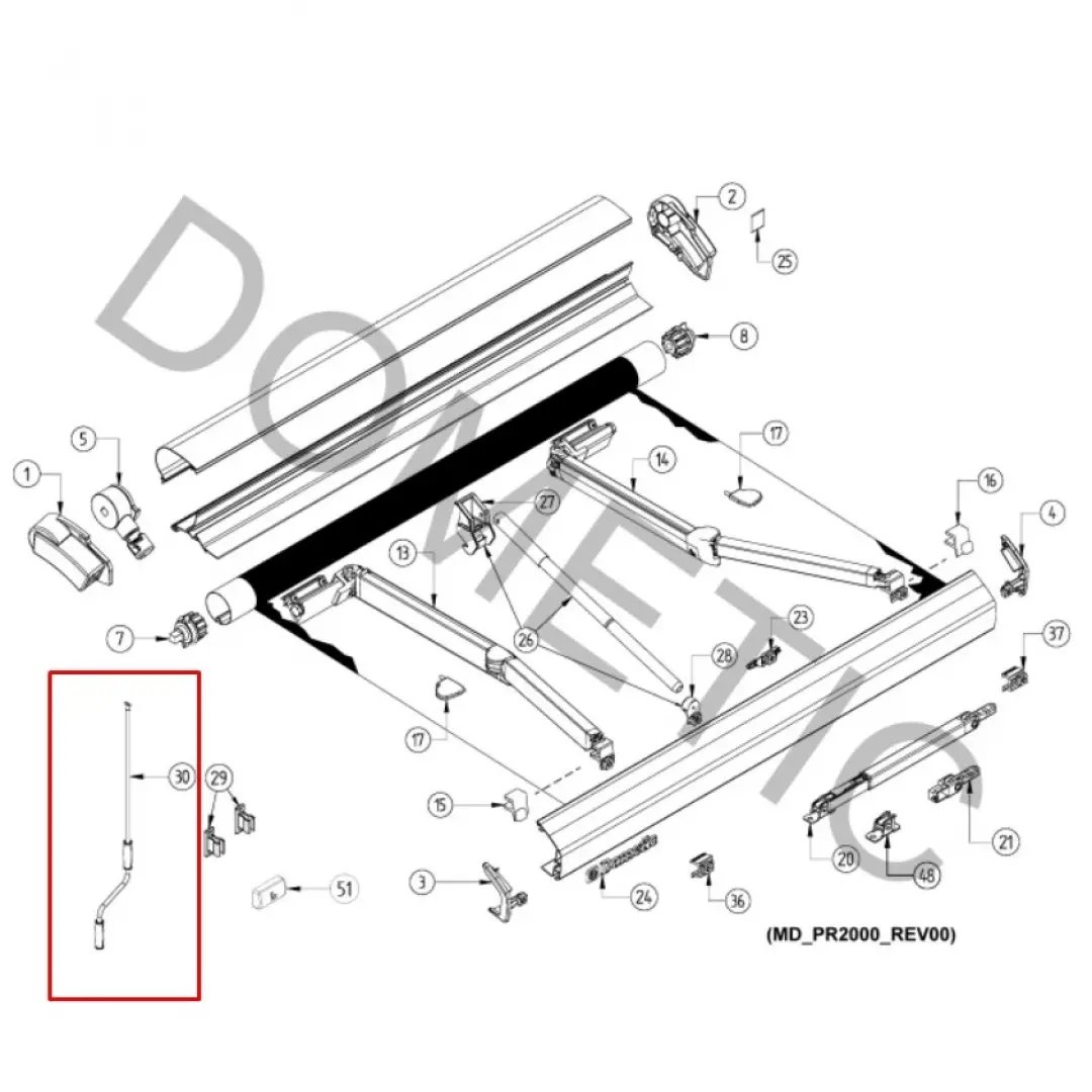 Dometic PW1100/PR2000 Tente Çevirme Kolu-Tente-DOM.4453000867