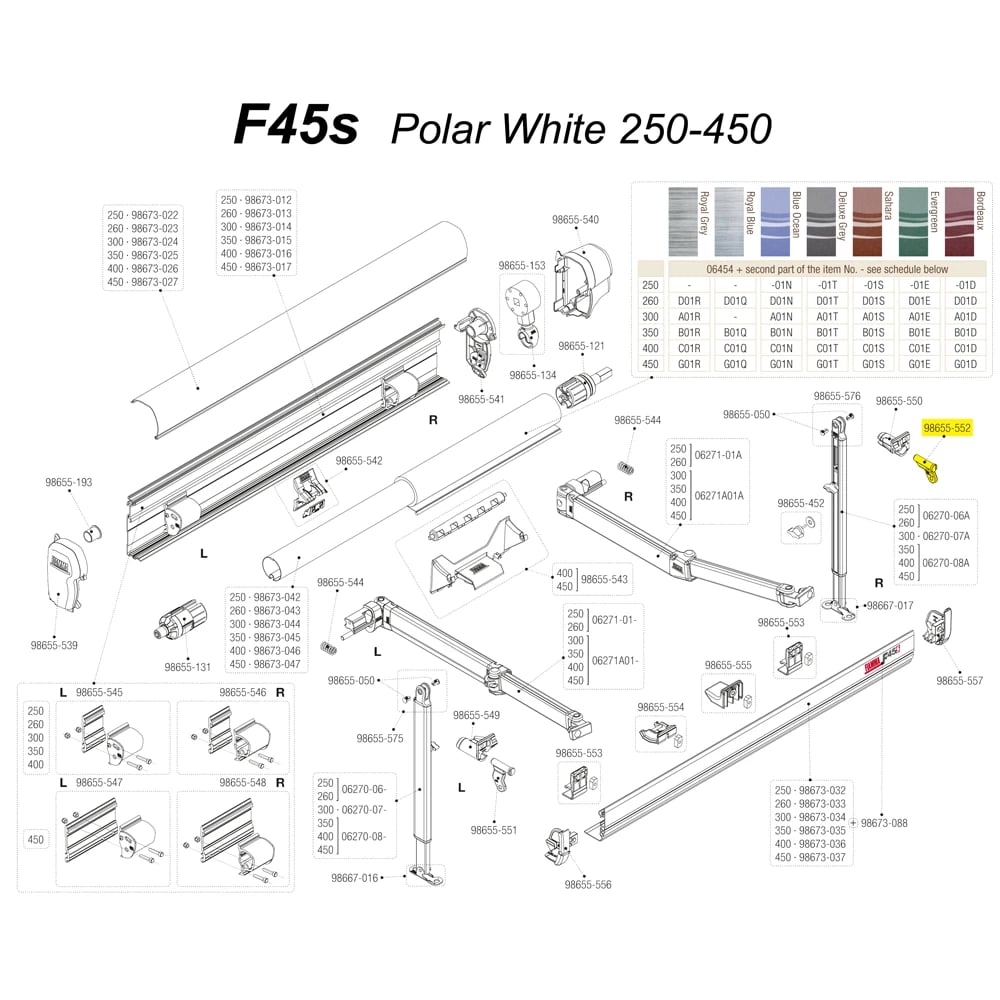 Fiamma F45S Sağ Direk Üst Eklem Parçası-Fiamma-FIA.98655-552