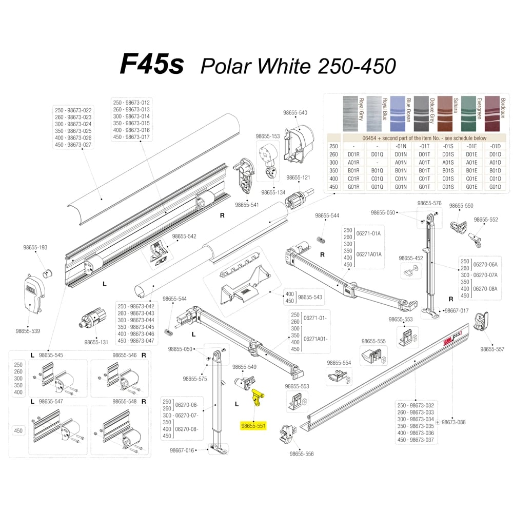 Fiamma F45S Sol Direk Üst Eklem Parçası-Fiamma-FIA.98655-551