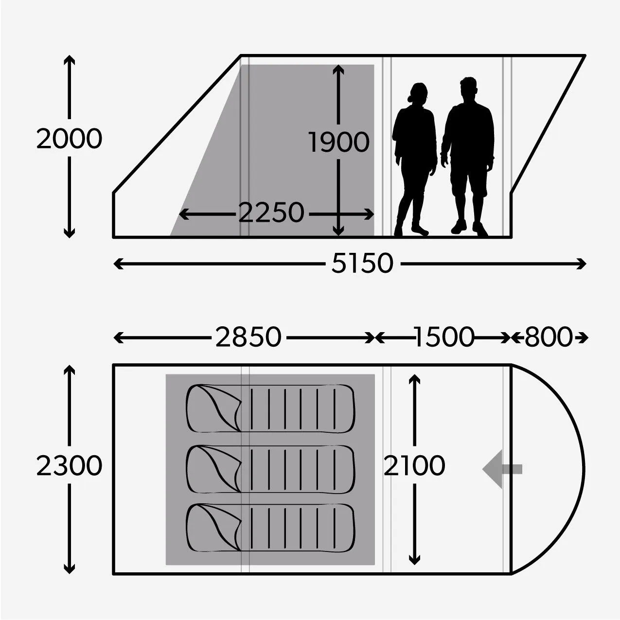 Kampa FTC/Boracay 301  3 Kişilik Şişme Havalı Kamp Çadırı-Kamp Çadırları-DOM. 9120001468