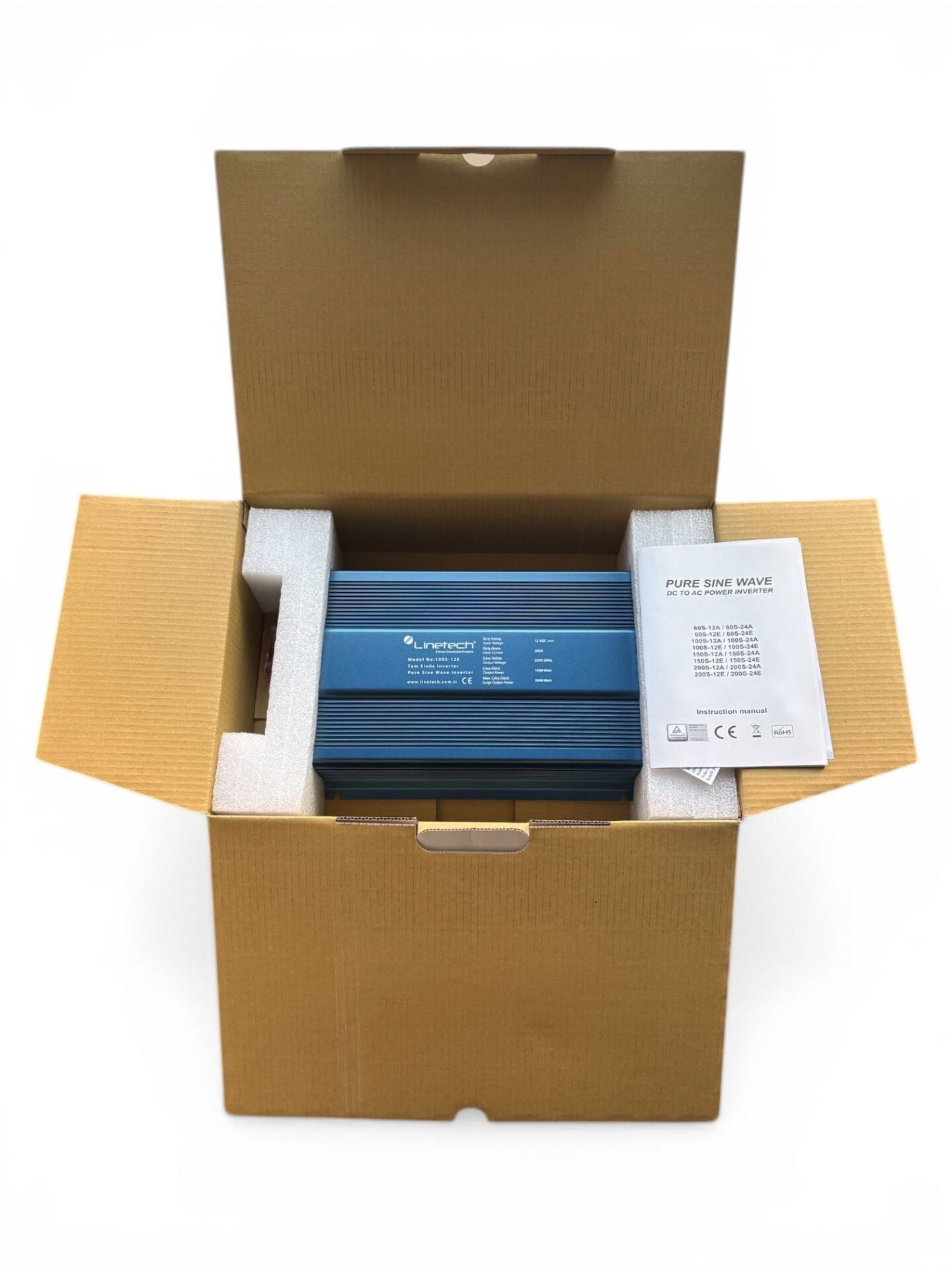 Linetech Tam Sinüs İnvertör 12V 1500W Pure Sine Wave Inverter (150S-12E)