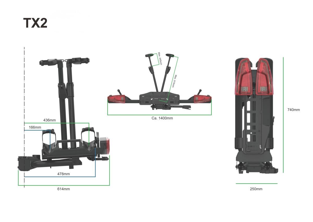 Tradekar TX2 Premium Ledli Bisiklet Taşıyıcı-Bisiklet Taşıyıcı-TRD-S30005