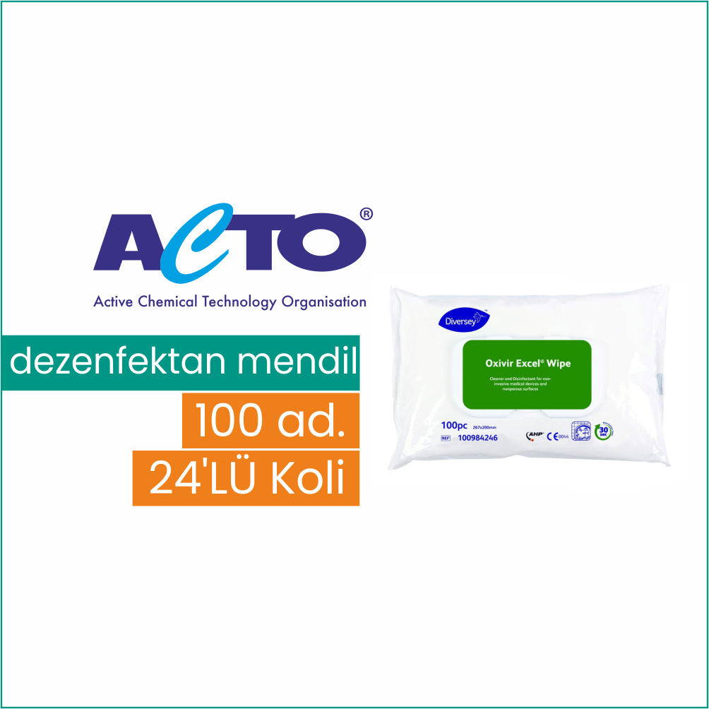 ACTO Oxivir Excel Ce Wipe 24'lü Koli / Dezenfektanlı Mendil