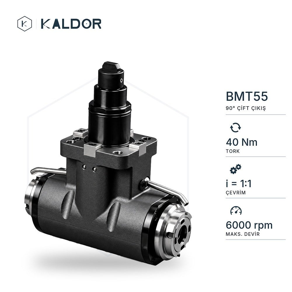 BMT55 90° Çift Çıkışlı Canlı Takım