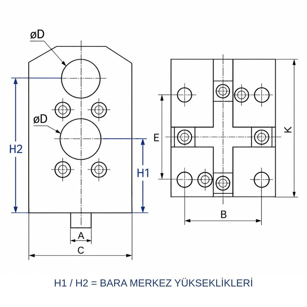 BMT55 Statik Çift İç Çap Tutucu