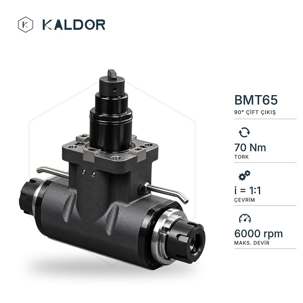 BMT65 90° Çift Çıkışlı Canlı Takım