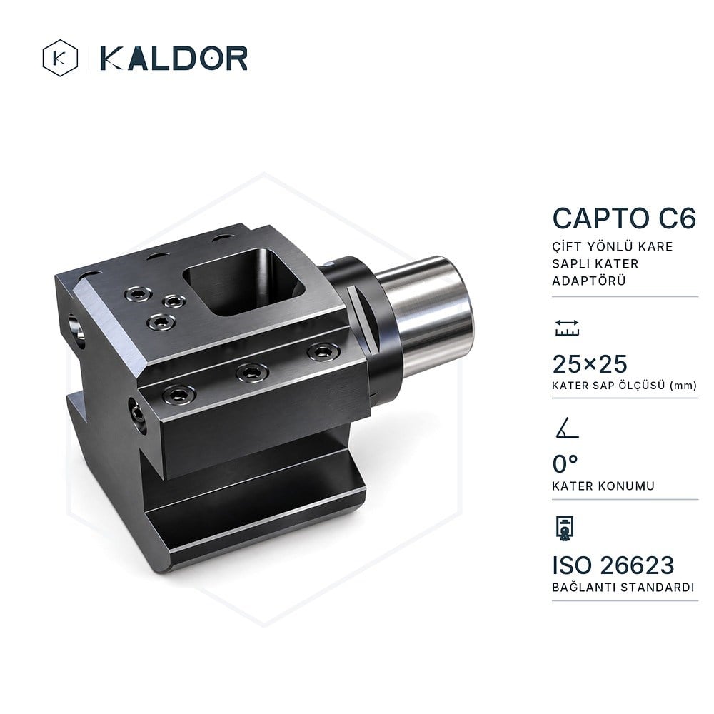Capto C6 0° Çift Yönlü Kare Saplı Kater Adaptörü