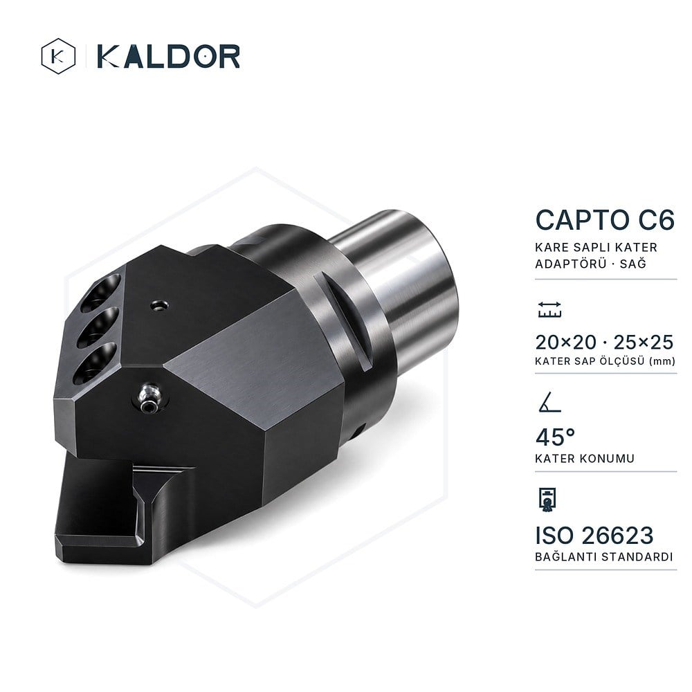 Capto C6 45° Kare Saplı Kater Adaptörü Sağ