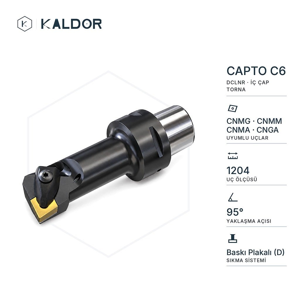 Capto C6 DCLNR 95° Sağ İç Çap Torna Kateri (Bora Barı)