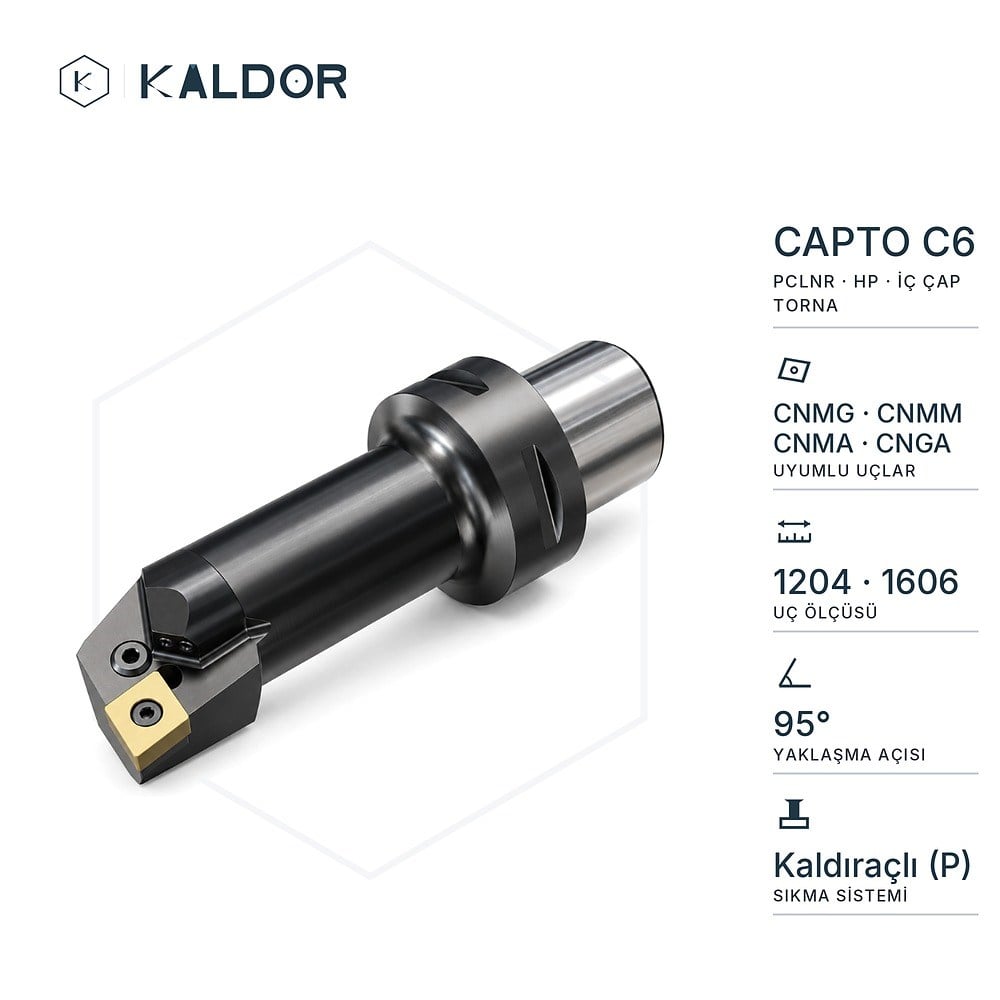 Capto C6 PCLNR 95° HP Sağ İç Çap Torna Kateri (Bora Barı)