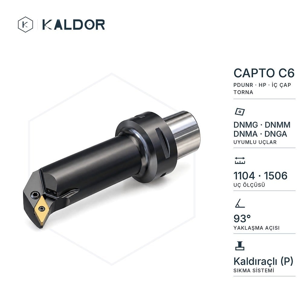 Capto C6 PDUNR 93° HP Sağ İç Çap Torna Kateri (Bora Barı)