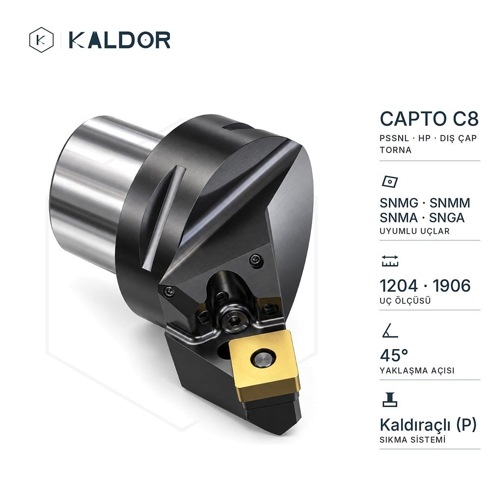 Capto C8 PSSNL 45° HP Sol Dış Çap Torna Kateri