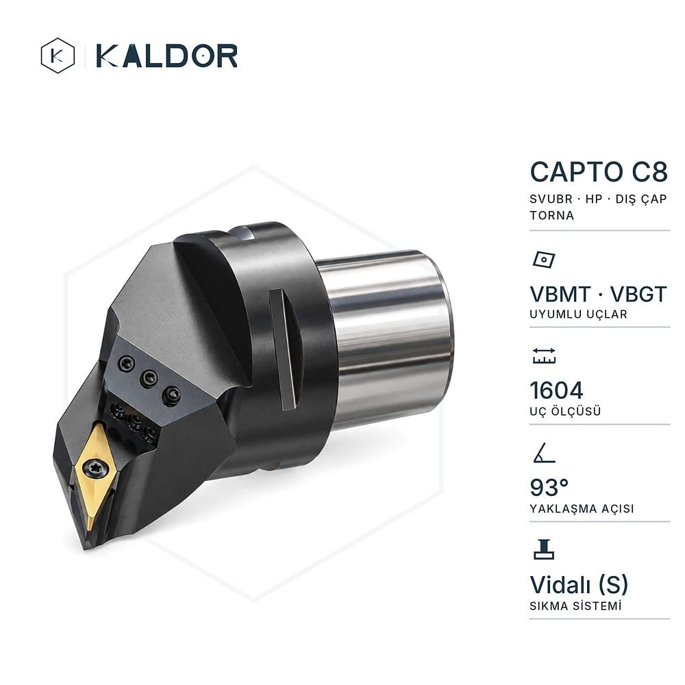 Capto C8 SVUBR 93° HP Sağ Dış Çap Torna Kateri
