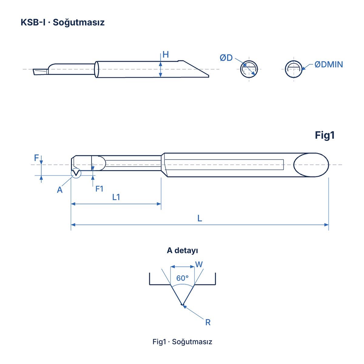 KSB-I İç Diş Tornalama Takımı (Küçük Çap, 60°)