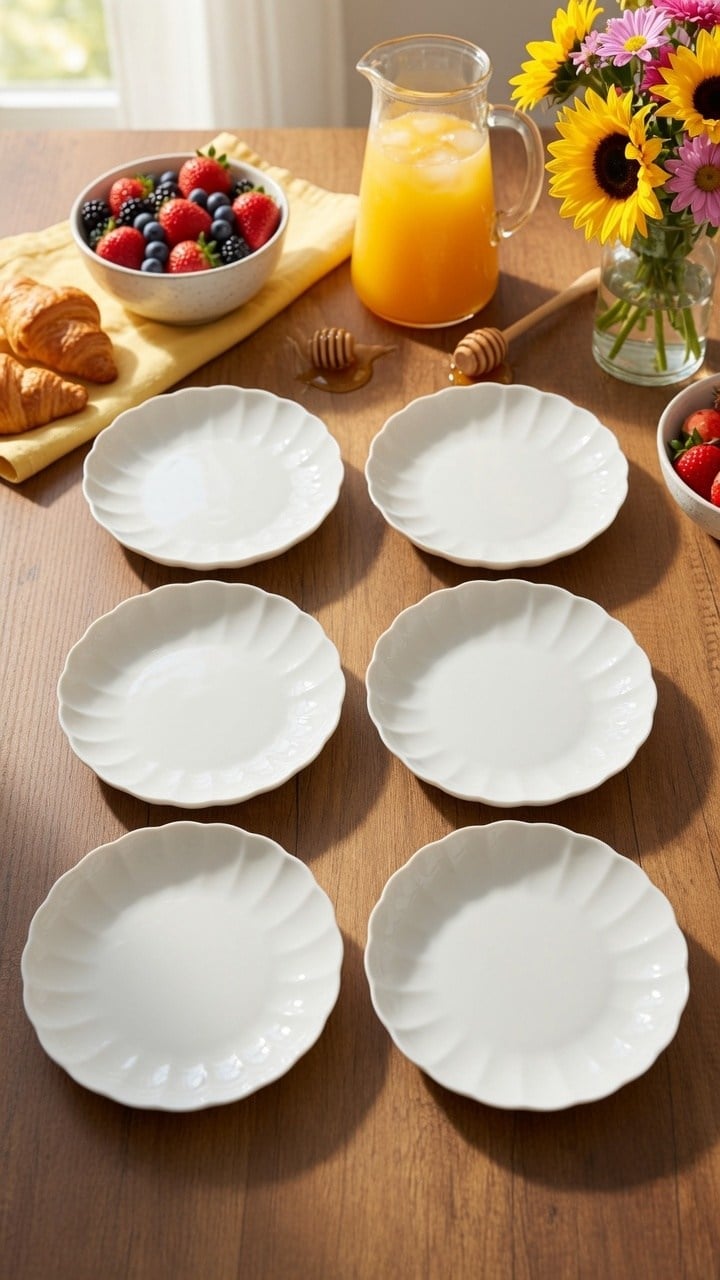 KÜTAHYA PORSELEN LUZ 20 CM 6'LI YEMEK TABAĞI