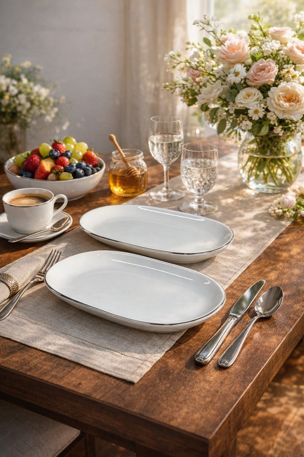 PREMİUM PORSELEN 19 CM GÜMÜŞ KAYIK ( 2 ADET )