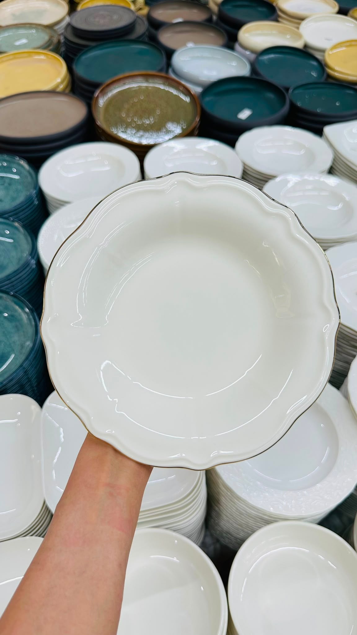 PREMİUM PORSELEN 21 CM YALDIZLI 6'LI YEMEK TABAĞI