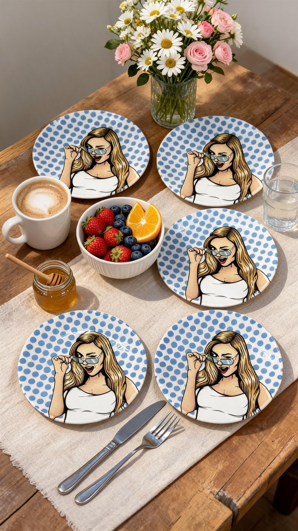 PREMİUM PORSELEN 21CM TATLI TABAĞI  (6 ADET)