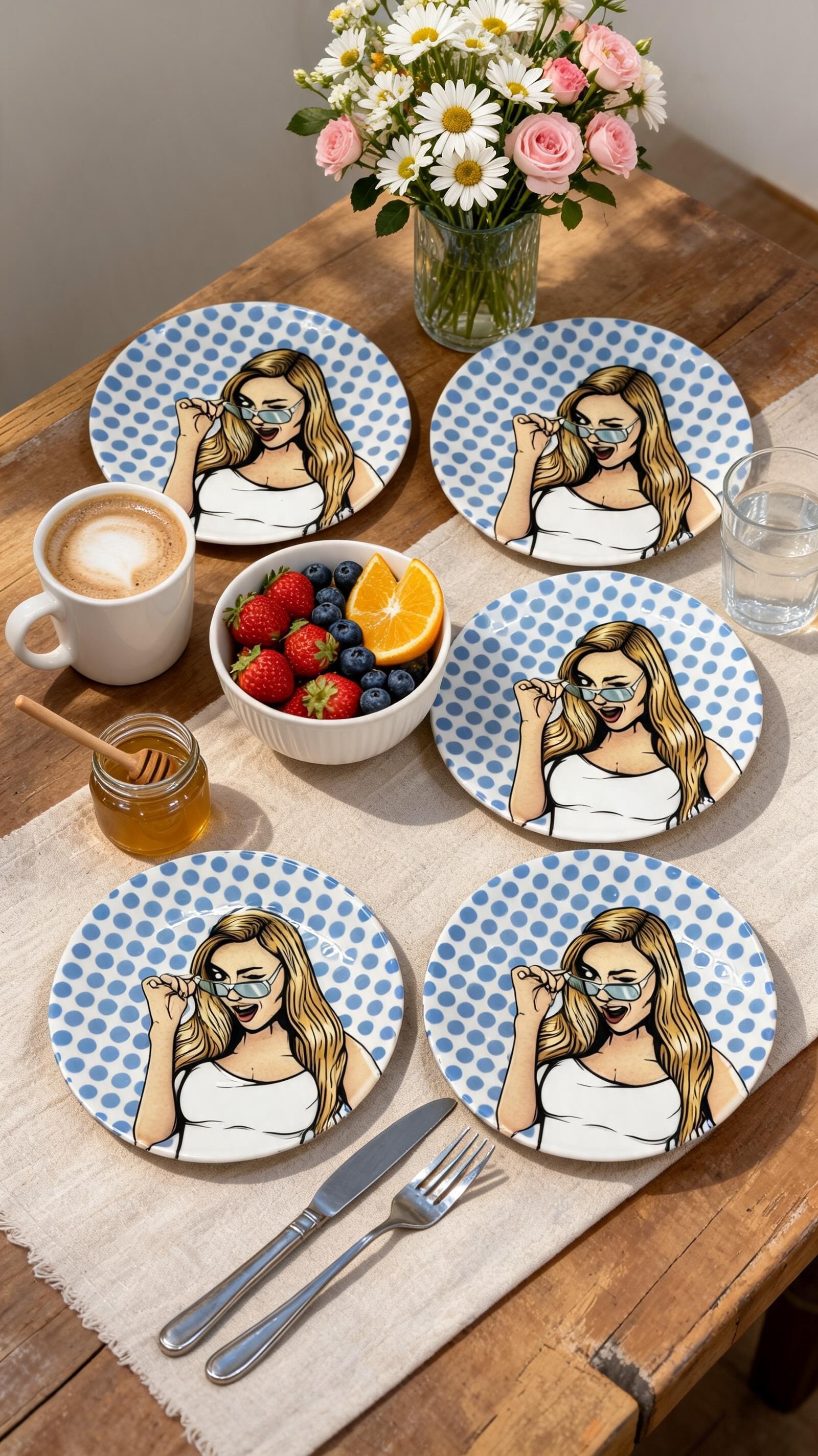 PREMİUM PORSELEN 21CM TATLI TABAĞI  (6 ADET)
