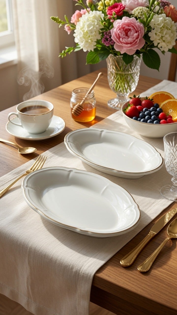 PREMİUM PORSELEN 22 Cm Gold  KAYIK ( 2 ADET )