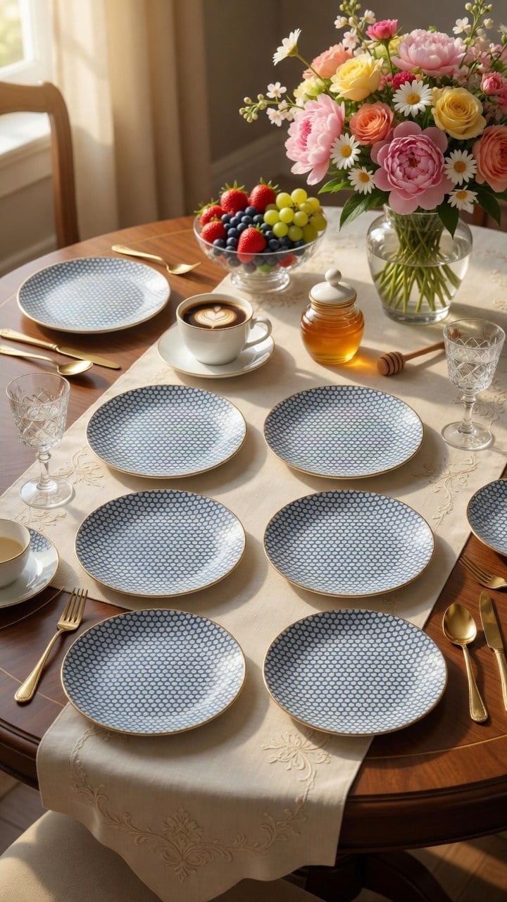 Premium Porselen 6'lı 25 Cm Servis Tabağı