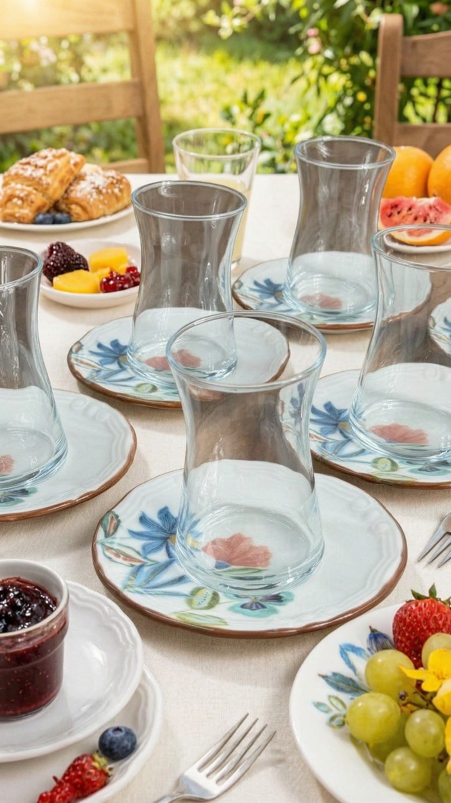 PREMİUM PORSELEN 6'LI ÇAY TABAĞI
