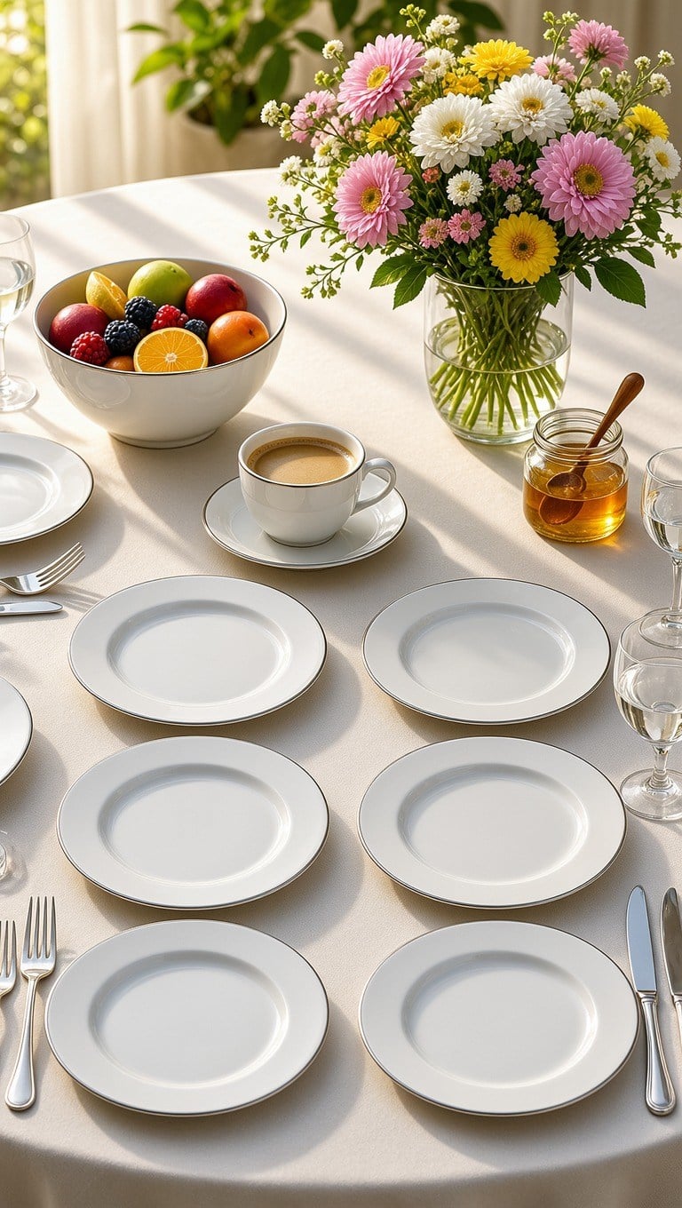Premium Porselen Platin Yaldızlı 19 Cm 6'lı Pasta Tabağı