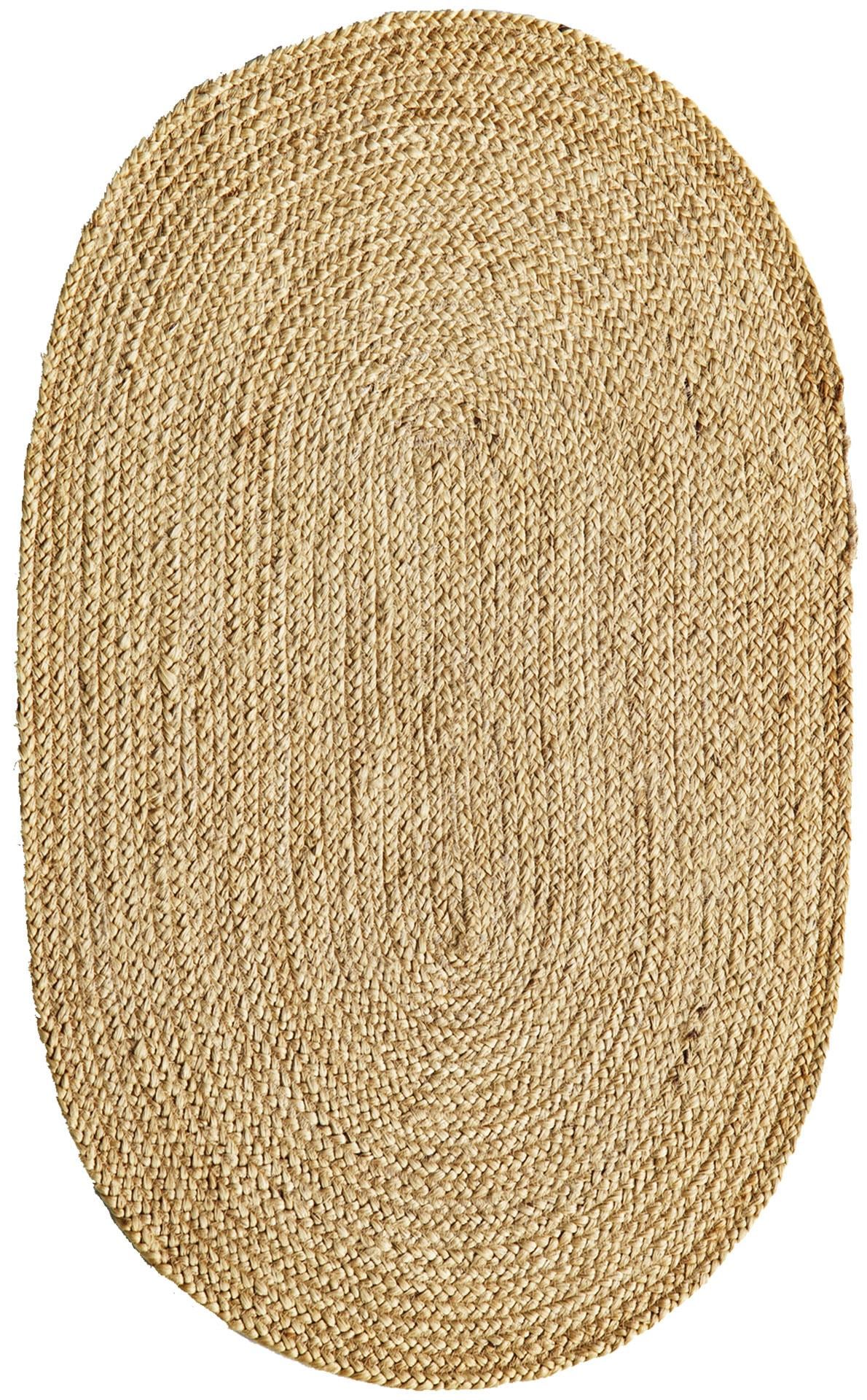 El Dokuma Naturel Jüt Hasır Halı