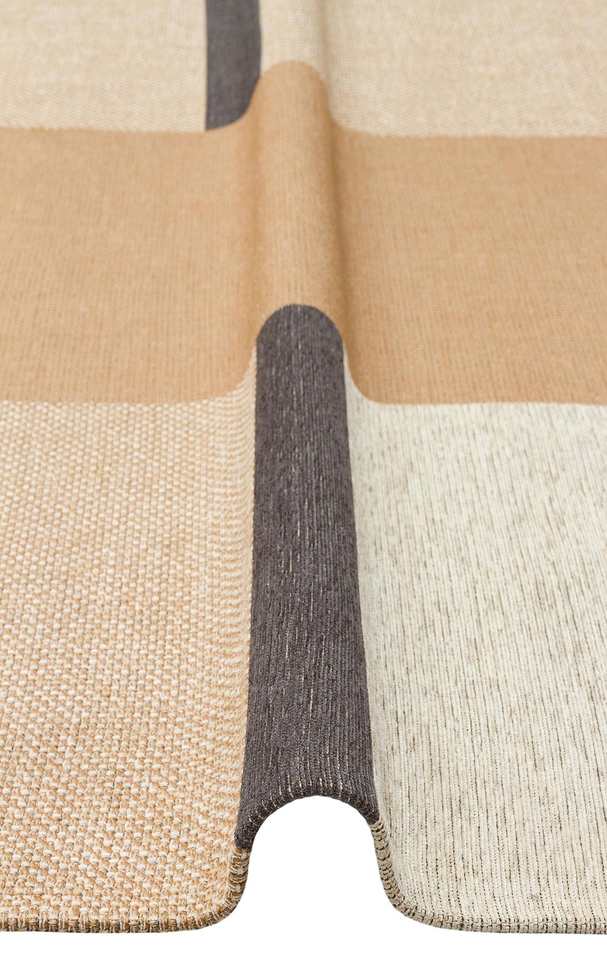 Hasır Görünümlü Kaymaz Renkli Dokuma Modern Kilim