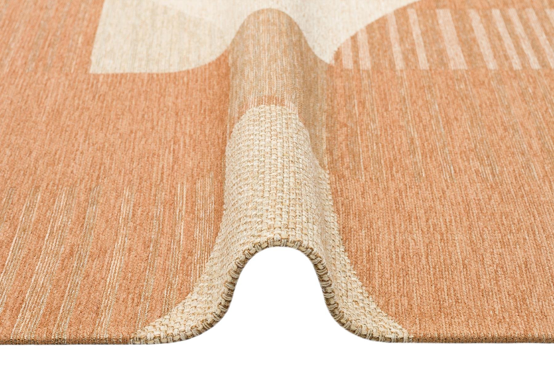 Hasır Görünümlü Kaymaz Renkli Dokuma Modern Kilim