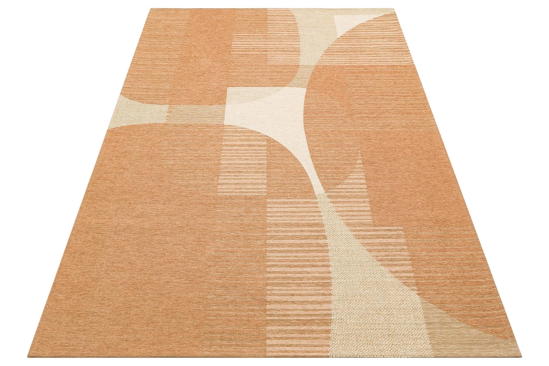 Hasır Görünümlü Kaymaz Renkli Dokuma Modern Kilim
