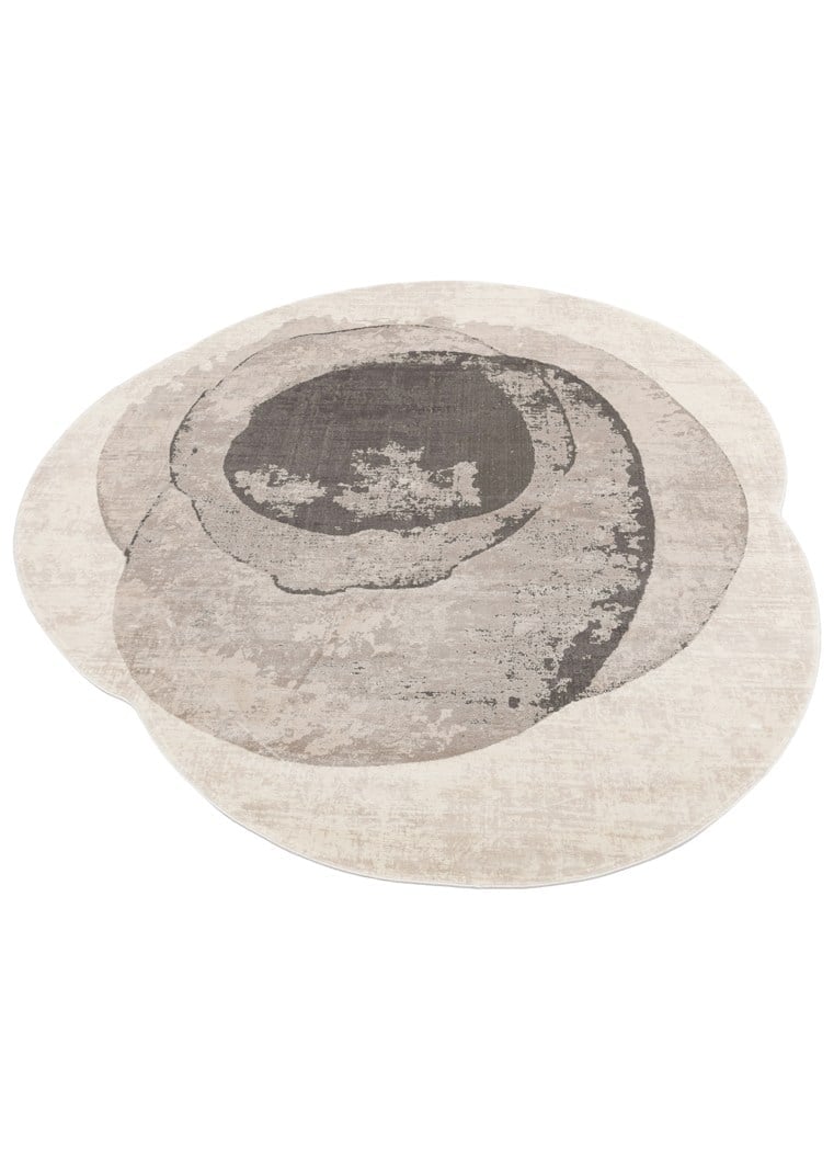 UTOPIA UTP 02 CREAM GREY Q 160 Amorf Tasarımlı Modern Viskon Halı