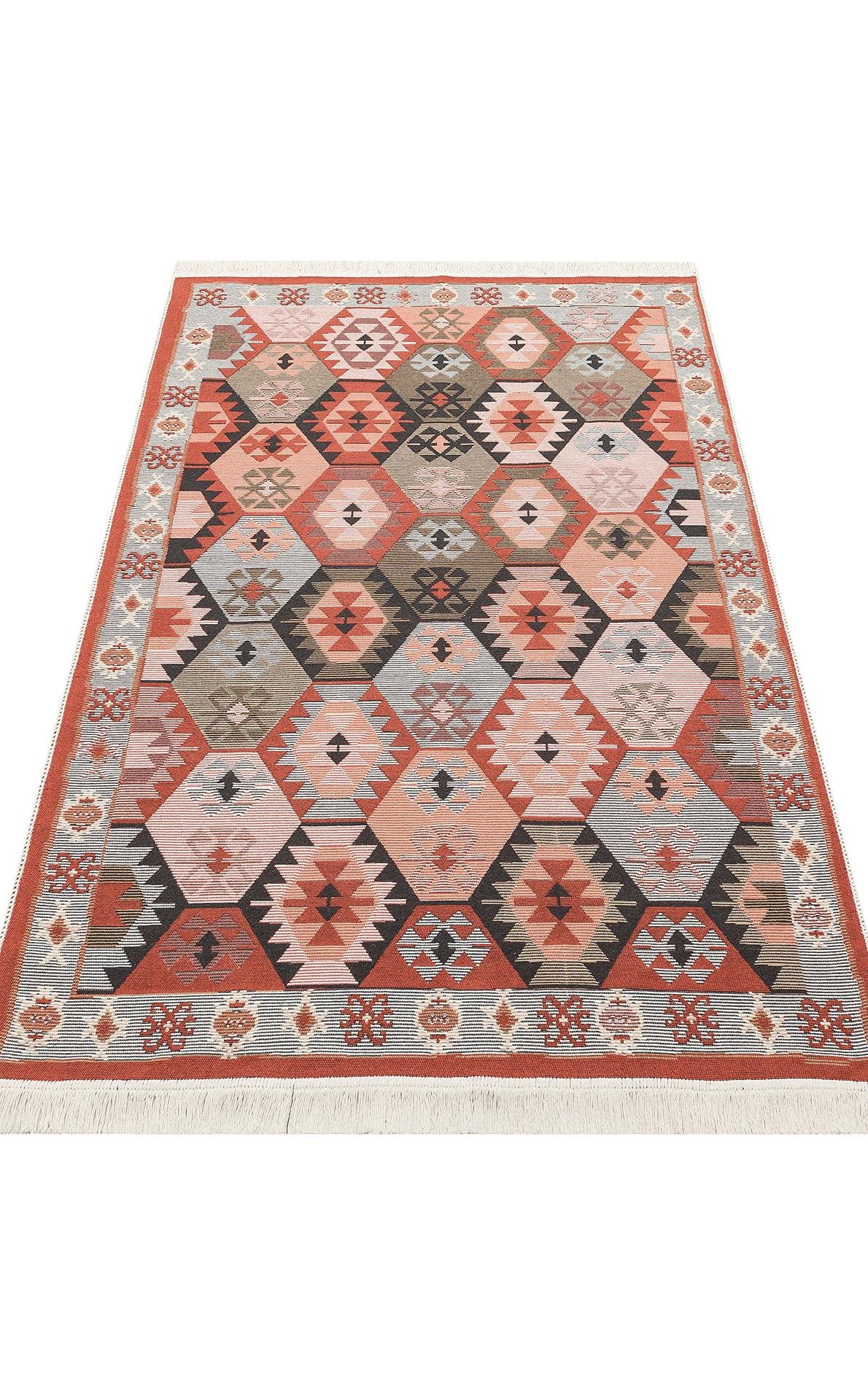 Yıkanabilir Çift Taraflı Modern Desenli Dokuma Kilim