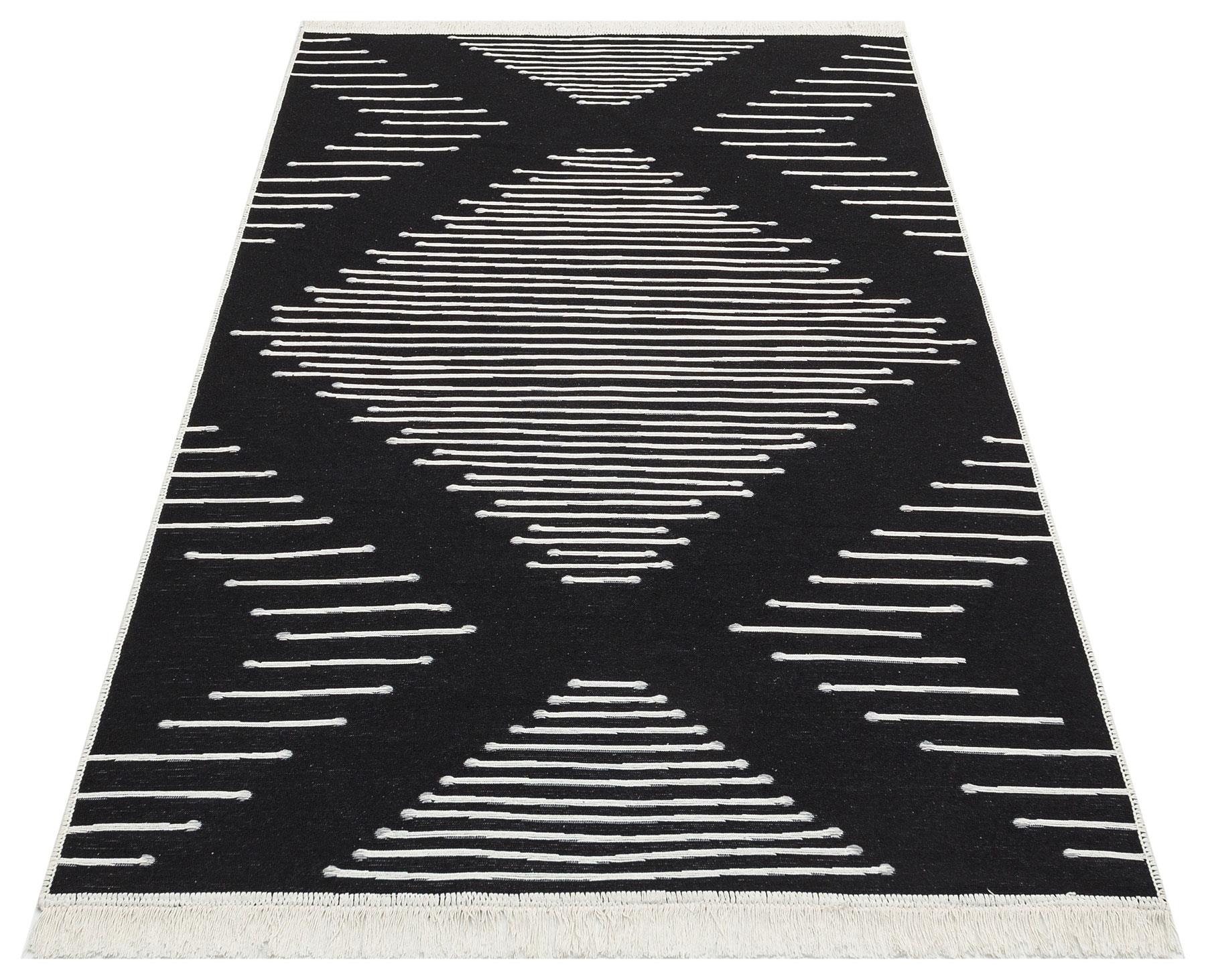 Yıkanabilir Çift Taraflı Modern Desenli Dokuma Kilim