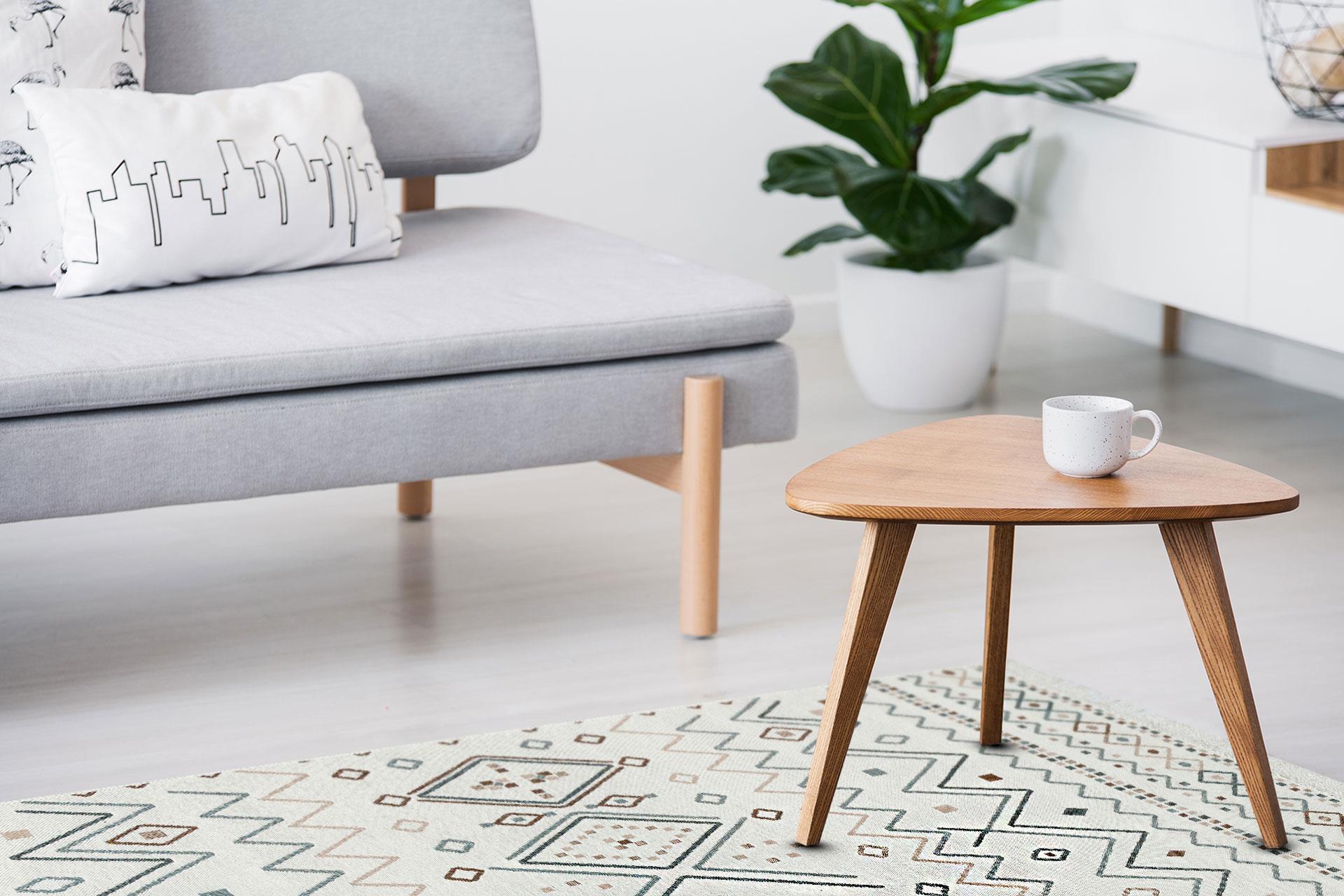 Yıkanabilir Çift Taraflı Modern Desenli Dokuma Kilim