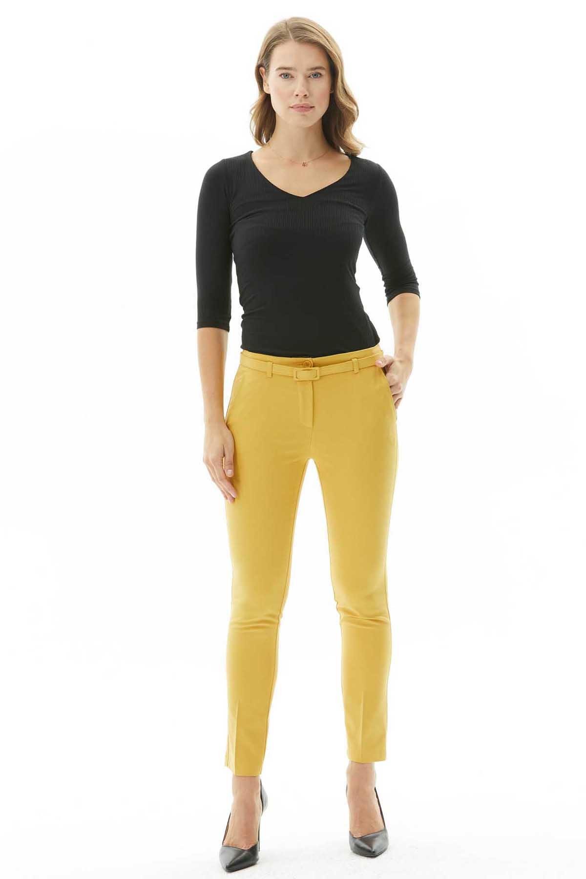 Beli Kemerli Dar Paça Pantolon  /  HARDAL