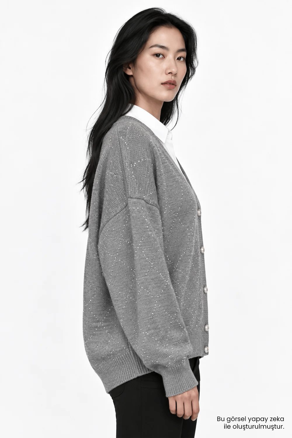 Exquise oversize yün hırka